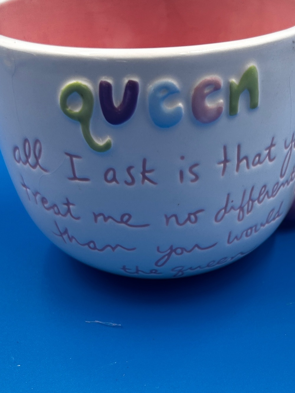Pink Interior Ceramic 'Queen' Decorative Mug